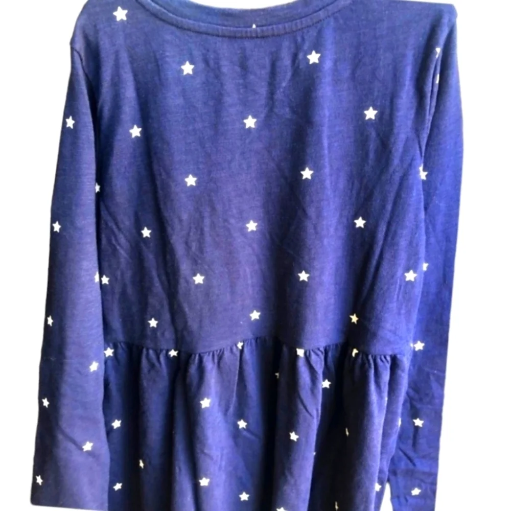 GAP Starry Night Girls School Dress Navy White Polka-dot Stars MED 8-9yrs NWT
